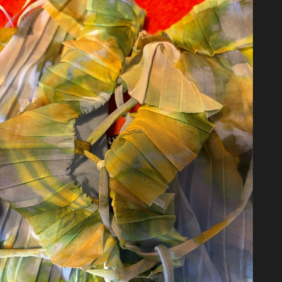 Zara blue and green pastel tulle pleated maxi dress made in Europe EUC - Picture 7 of 12